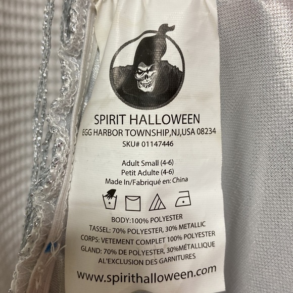 Spirit Halloween women’s silver flapper girl dress. Size adult small (4-6) - Picture 12 of 14